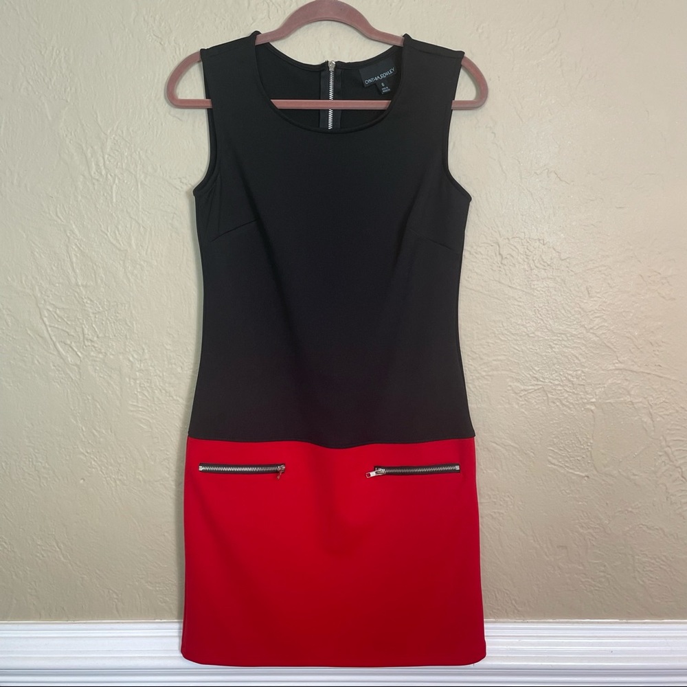 CYNTHIA ROWLEY Black & Red Shift Dress - Picture 3 of 5